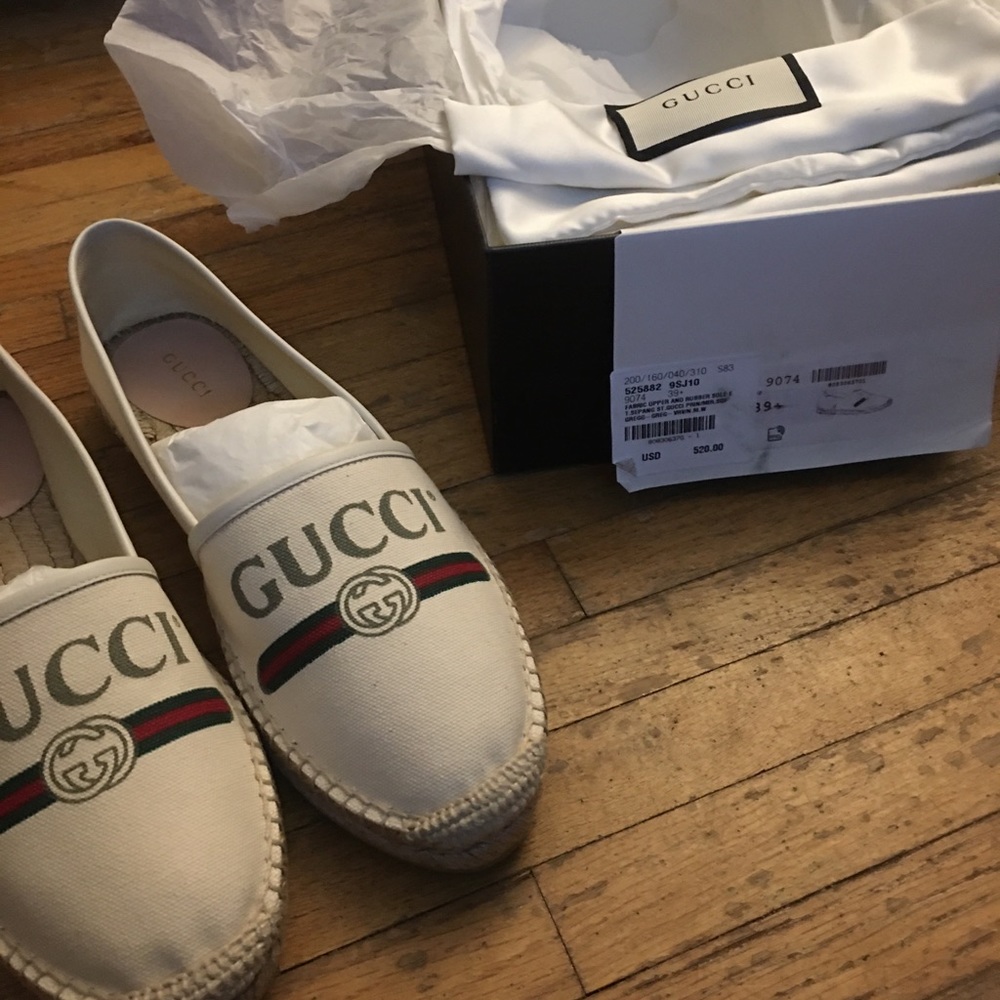 Gucci Logo Canvas Espadrilles